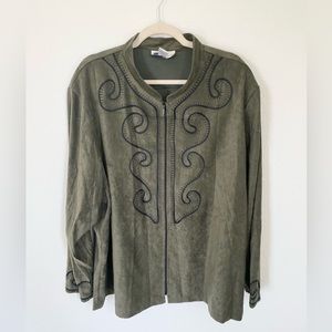 Susan Graver green jacket size 3X
